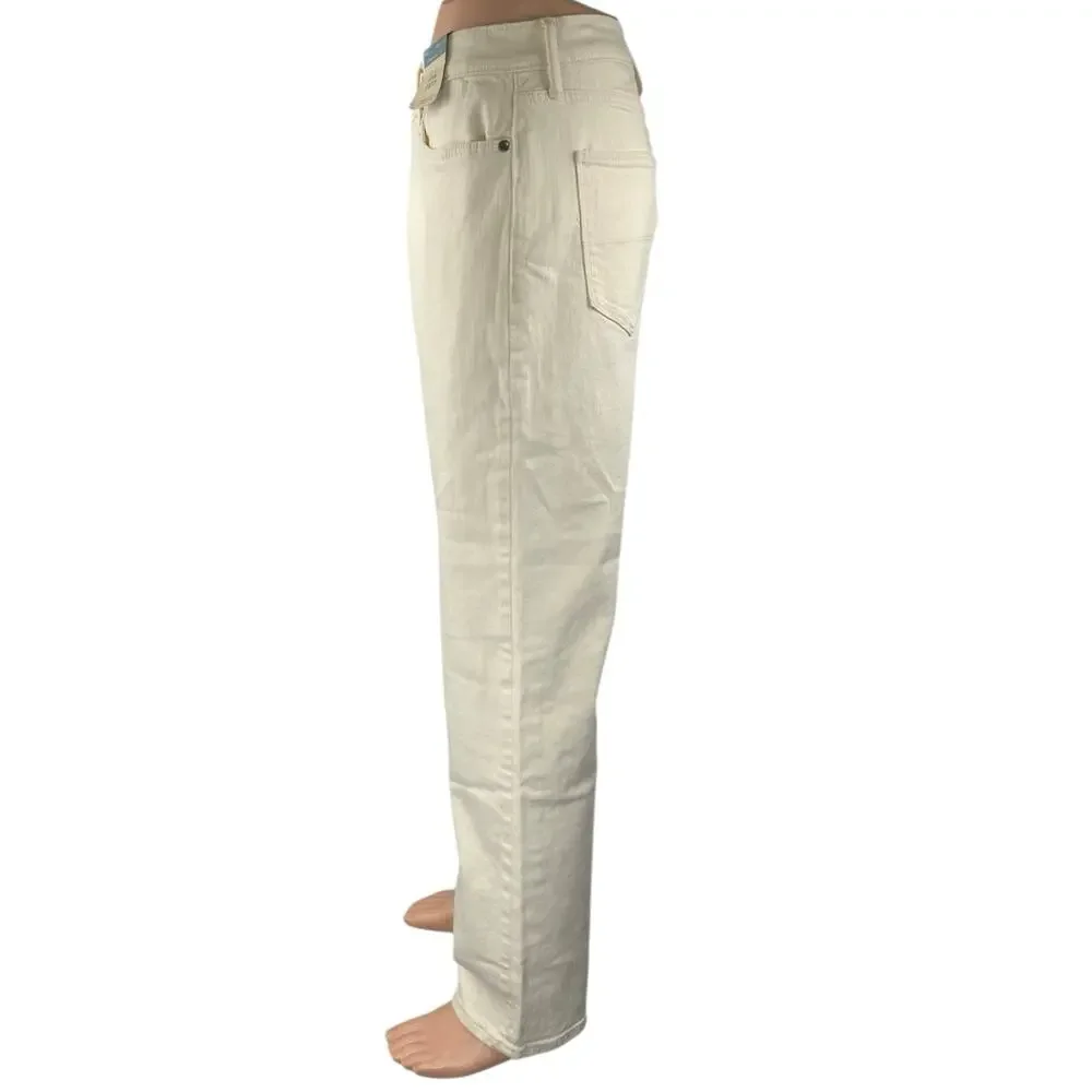 NEW Marks & Spencer Men's White Straight Fit Stretch Denim Jeans Pants Size 36